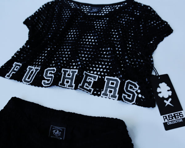 Pushers Graphic Letter Tee & Short Set