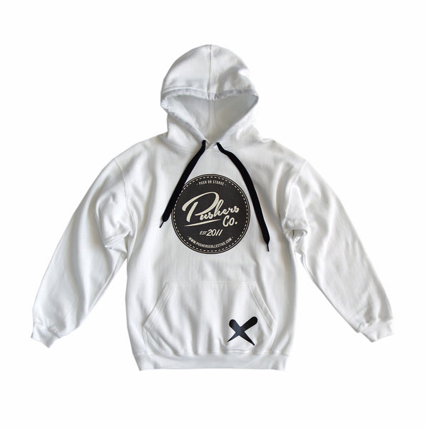 Pushers Co. Logo Hoodie White
