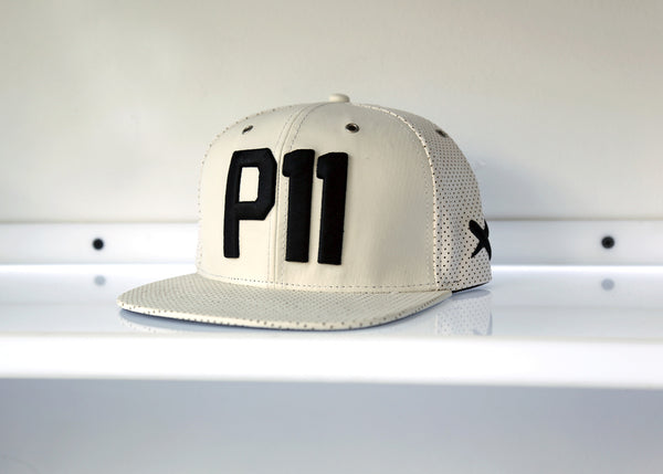 Pushers P11 Leather Snapback White